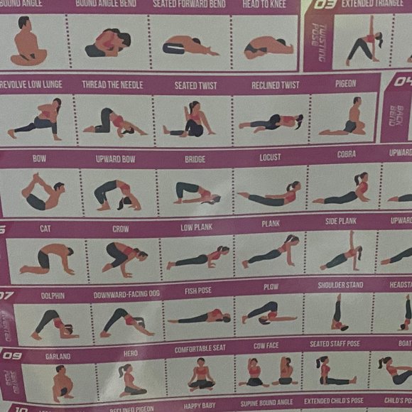 SENSU Yoga Poses + Stretching Exercises + Pilates Mat Work Poster Set - Set of 3 - Picture 2 of 9